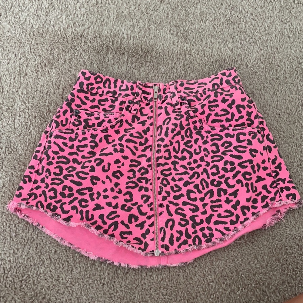 Carmar Denim Cheetah Skirt